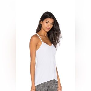 Beyond Yoga white Sleek striped layered back tank NWT